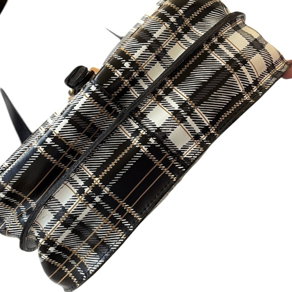 NWT Patricia Nash Leather London Plaid Double Compartment Crossbody Saddle Bag - Picture 5 of 16